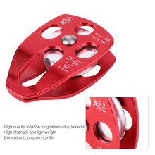 Hochgebirgsrettung Kletterfestblock mit roter Aluminium-Seitenplatte