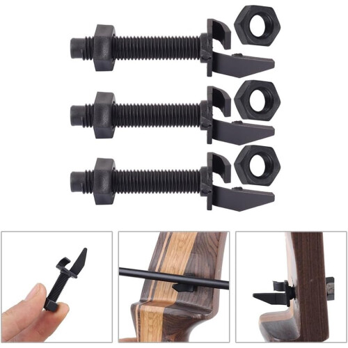 3 Pack Arrow Rest with Screws for Recurve and Compound Bows Plastic Material Threaded Installation for Stable Arrow Placement 1
