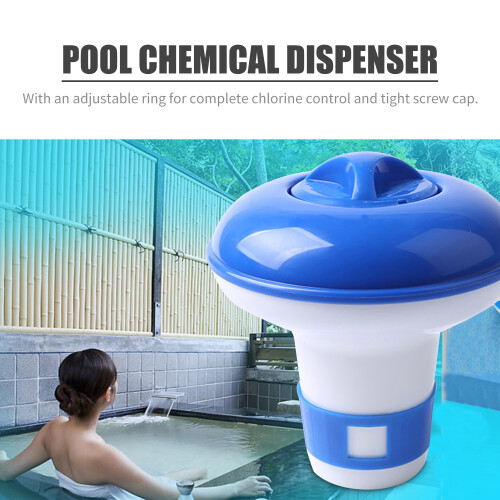 Floating Pool Chlorine Dispenser 5 Inch, Blue & White, Adjustable, Durable 1