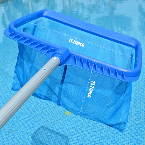 Pool Skimmer Net with 13" Deep Mesh Bag, Blue, Heavy-Duty Frame 1
