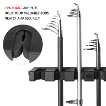Space-Saver Wall Shelf for 6 Thin Fishing Rods - Neat Pole Storage