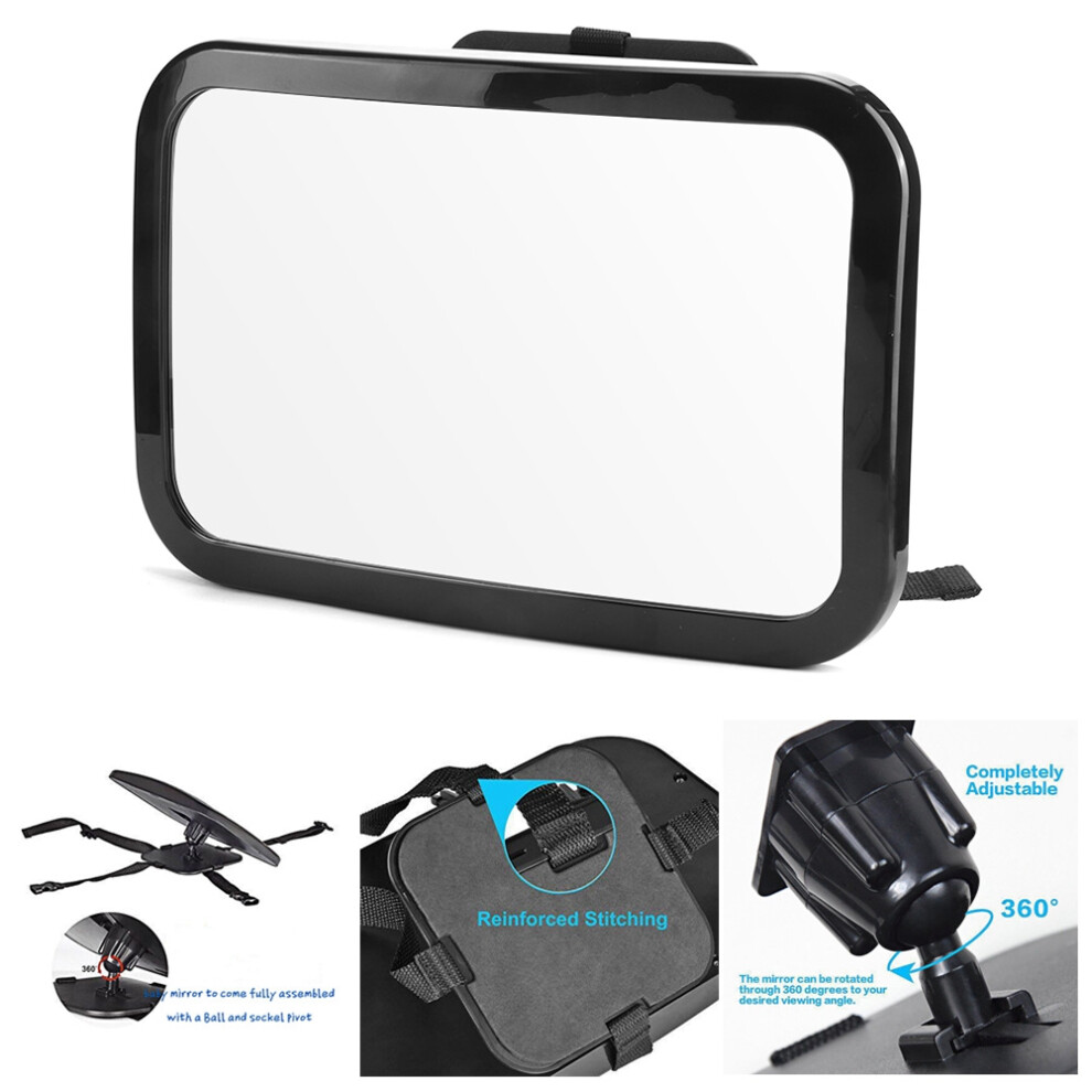 Adjustable Wide Angle Car Rearview Mirror For Kid Infant - 29X19cm 8461362367743