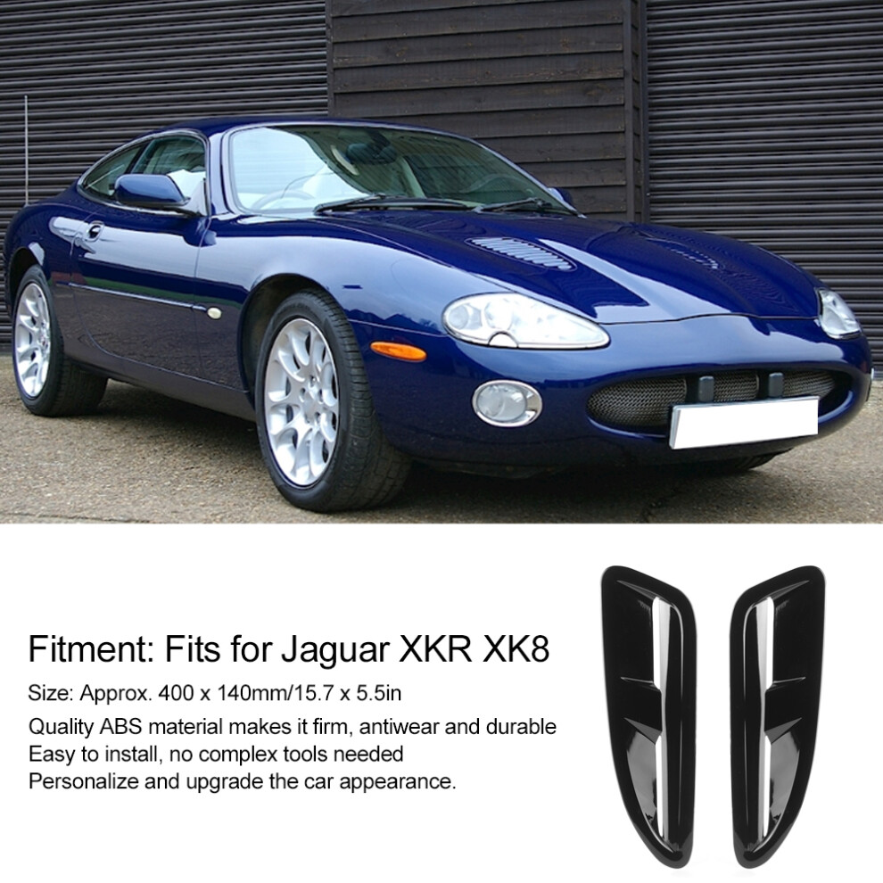 Abs Plastic Bonnet Air Vent Fits Jaguar Xkr Xk8 Glossy 400 X 140Mm Black 7891362367824
