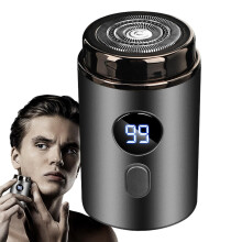 Mini Electric Shaver, Rechargeable Beard Trimmer, Waterproof Electric Shaver for Body Chest Armpit Leg Daily Men Boyfriend Husband Travel Home Gray