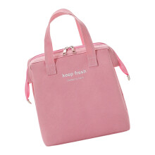 Insulated Lunch Bag With Thermal Macaron Colored Oxford-Pink