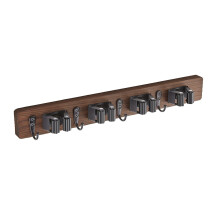 Multipurpose Wood Wall Broom Organizers Vertical-Four clamps