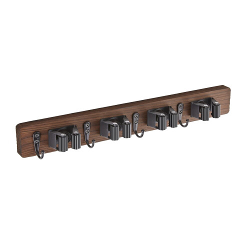 Multipurpose Wood Wall Broom Organizers Vertical-Four clamps