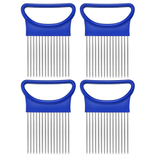 Unverzichtbares Küchenutensil, hochwertiger Zwiebelhalter aus Edelstahl zum Schneiden, komfortabler ovaler Griff mit rutschfester Oberfläche,