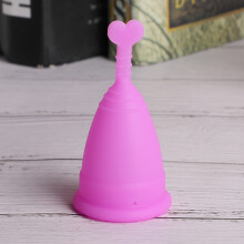 2Pcs Silicone Menstrual Cup S Size Heart-Shaped Feminine Hygiene Purple, Pink, White