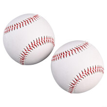 9 Inch Training Baseball and Practice Softball Set, 2 Pack White PVC Cover, Hardwood Core Hardball and Rubber Core Softball, Wear(Soft ball)