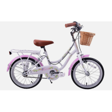 Ammaco Haze 16 Inch Wheel Kids Girls Bike & Wicker Basket White Pink Age 5+