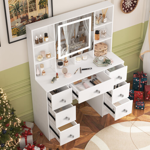 7-Drawer Vanity Makeup Desk Dressing Table Dresser 2
