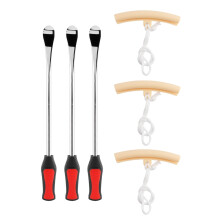 14.5 Inch Motorcycle Tire Lever Set with Rim Protectors, Chrome Finish