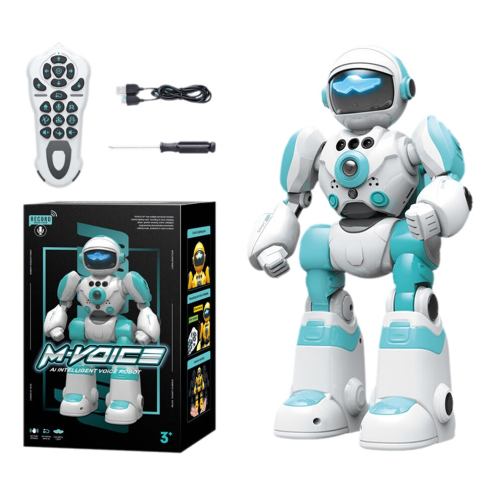 Blue (Blue) Alivio Kids Remote Control Ai Intelligent Voice Robot Gesture Sensing Programming Magic Recording Dance Toy