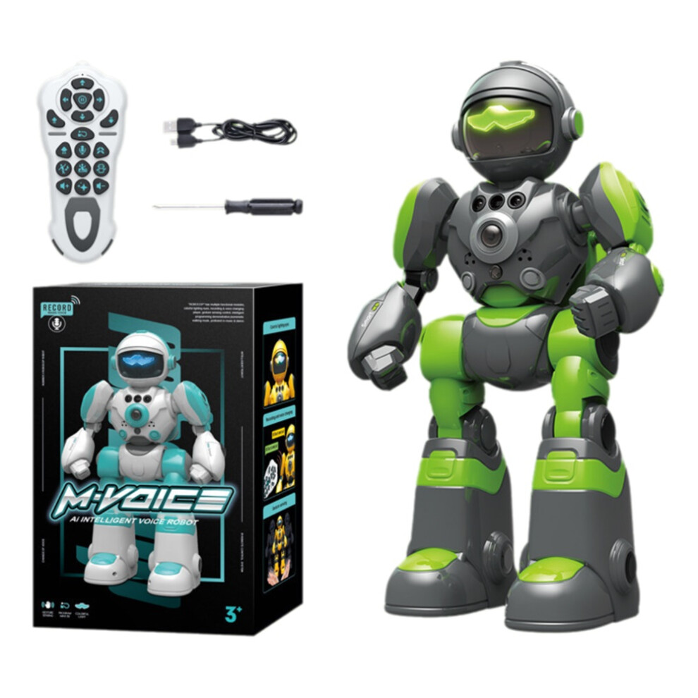 Green (Green) Alivio Kids Remote Control Ai Intelligent Voice Robot Gesture Sensing Programming Magic Recording Dance Toy