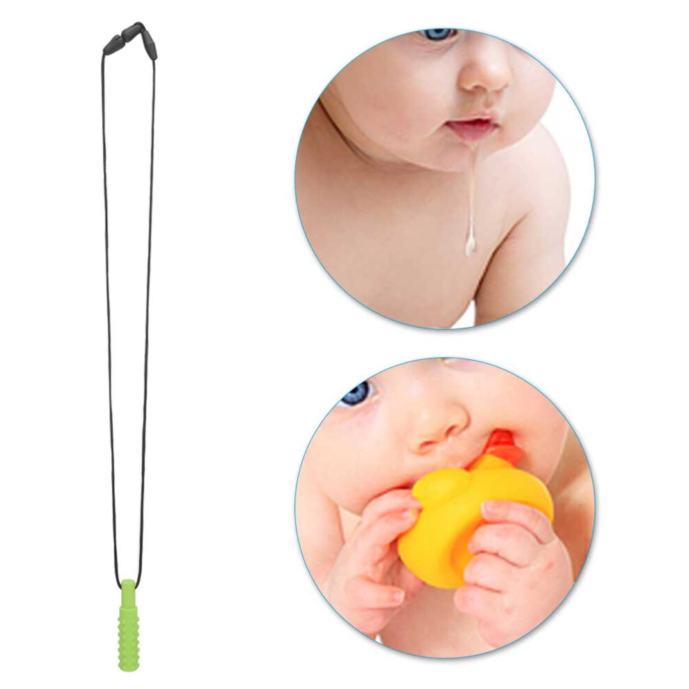 Multicolor Baby Teething Necklace Silicone Chew Toy - Dental Care Green