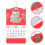 Roter Hängender Kalender Traditionell Büro 6