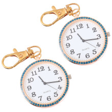 2 Zinklegering Sleutelhanger Zakhorloge Clip-on