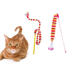 2Stk Katzen-Streichelband Mit Glöckchen Und Bewegungselement