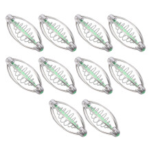 10PCS 20g Stainless Steel Fishing Feeder Bait Holder with Bead Pendant