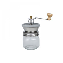 Handmatige koffiemolen voor weckpotten met brede opening, handmatige koffiemolen met dekselbevestiging, gemaakt van roestvrij staal en voorzien van