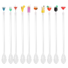Akrylbaromrörningsskedsset, återanvändbar drinkomrörare för cocktailparty, rolig och färgglad design med halkfritt handtag, ergonomisk design,