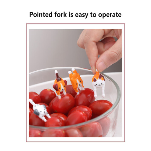 7 Pieces Fruit Forks Dessert Cake Picks Decorative Reusable Appetizer 2