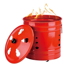 Burning Barrel with Lid, Ergonomic Handle Burning Bucket for Paper - Spark-Proof Tray for Garden Camping Balcony Patio