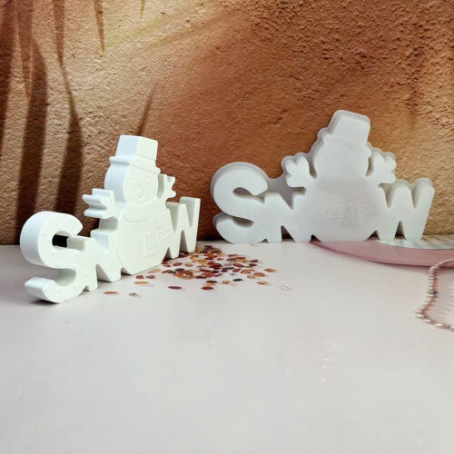 Herbruikbare siliconen sneeuwpop beeldje brief teken schimmel 1