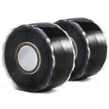 Self-fusing silicone tape, waterproof silicone repair tape, ideal for hose repair, cable repair, pipe repair, 2 rolls, 3 meters each (black)