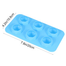 6er Set Silikon Eiswürfelform Diamant Für Whiskey Himmelblau