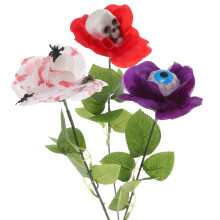 15Stk Horror Halloween Kunstblumen Mit Und Spinnenelementen