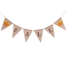 Fall Bunting Banner Mit Ahornblatt Aus Sackleinen Für Thanksgiving