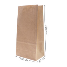 100Stück Kraftpapier Lebensmittelbeutel Mit Quadratischem 21,5X12X7Cm