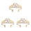 3Stk Goldfarbene Tiara Mit Für Und 2
