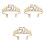 3Stk Goldfarbene Tiara Mit Für Und 3
