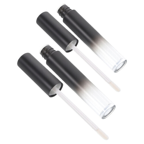 2Stk Lippenpflegetuben Schwarz Rund Langlebig Aus As ABS PP Material