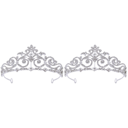 2Stück Tiara Für Hochzeitskrone Stirnband 1