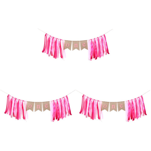 3Stk Pink Geburtstagsbanner Für Feier 2