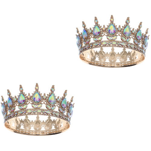 2Stk Crystal Geburtstagskrone Braut -Haar-Accessoire 2