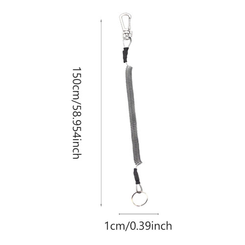 6Stk Elastische Schlüsselringe Mit PU-Stahldraht Für Angler Grau 1