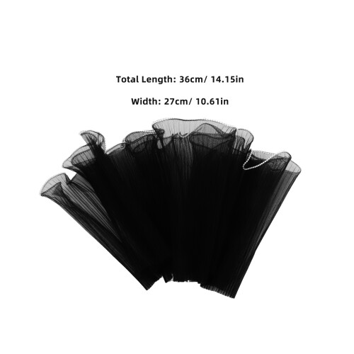 4Pcs De Para Flores Negro Con Perla 2