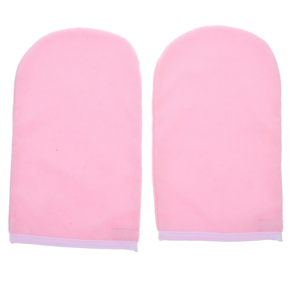 Aboofan 1Pair Pink Moisturizing Wax Spa Gloves Cotton Blend Hand Care Mittens