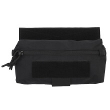 Tactical Sticky Admin Pouch Abdominal Fanny Pack with Hook and Loop Zipper Tourniquet Holder for Vest Chest Rig(Black)