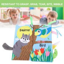 Baby-Erziehungs-3D-Tierstoffbuch mit Ringpapier, 5 Seiten