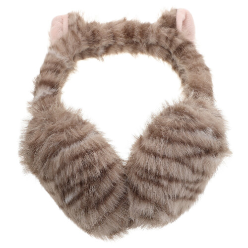 Plush Kids Ear Muffs Light Brown Foldable Warm Ear Protection