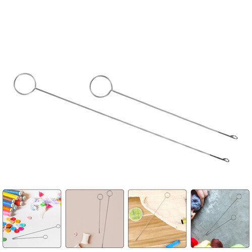 2Pcs Silver Iron Drawstring Threader Tool for Sewing Pants & Crafts 2