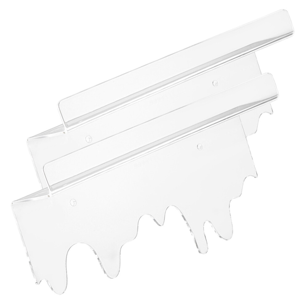 2Pcs Transparent Floating Shelves Plastic Wall-Mounted Organizer Rack 361218108491