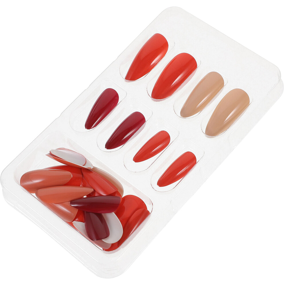Vaguelly 24Pcs Fake Nails Kit Durable Abs Glue On Nails For Nail Art Supplies