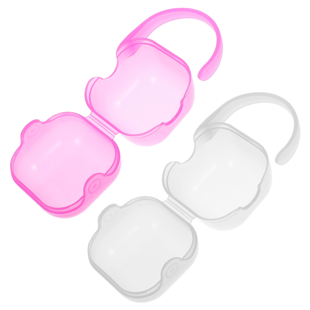 Villcase 2Pcs Portable Baby Pacifier Holder Case Pp Storage Box Assorted Colors